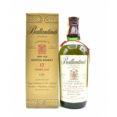 Ballantines 17 year old Very Old 1960s Gold Presentation Box - 43% 75cl