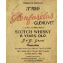 Glenfarclas Glenlivet 8 Year Old 70 Proof Bottled 1970s Miniature - 40% 5cl