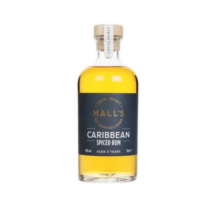 Halls Spiced Caribbean 3 Year Old Rum - 43% 70cl