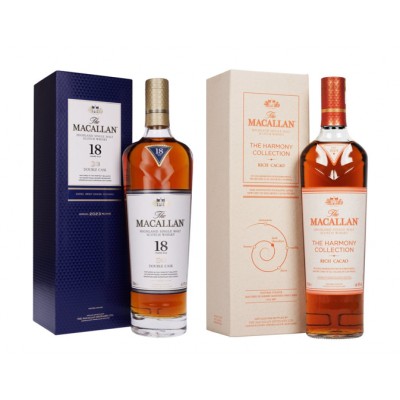 SPECIAL OFFER BUNDLE DEAL - Macallan 18 Year Old 2023 Double Cask & Macallan Harmony Rich Cacao Collection Whisky