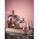 Gin Barrel and 2 Glasses with Tap Decanter - 350ml (Stylish Whisky) 40%