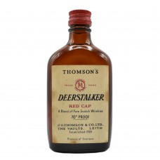 Thomsons Deerstalker Red Cap 1960s Whisky Miniature - 70 Proof