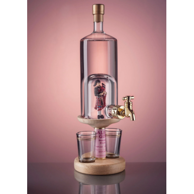Gin Scottish Bagpiper & 2 Shot Glasses Decanter - 35cl (Stylish Whisky)  40%