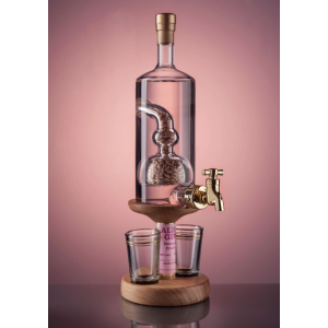 Gin Barley Tap and Two Glasses Decanter - 350ml (Stylish Whisky) 40%