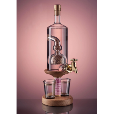 Gin Barley Tap and Two Glasses Decanter - 350ml (Stylish Whisky) 40%