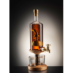 Barley Tap and Two Glasses Whisky Decanter - 350ml (Stylish Whisky) 40%