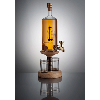 Fisherman Figure Tap and 2 Glasses Whisky Decanter - 350ml (Stylish Whisky) - 40%