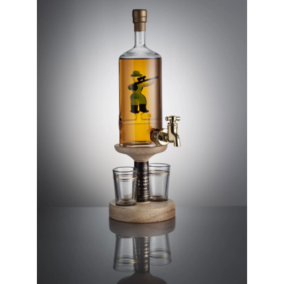 Hunter Figure Tap & 2 Glasses Whisky Decanter - 350ml (Stylish Whisky) 40%