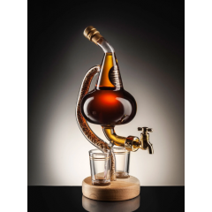 Pot Still Tap and 2 Glasses Whisky Decanter  - 350ml (Stylish Whisky) 40%