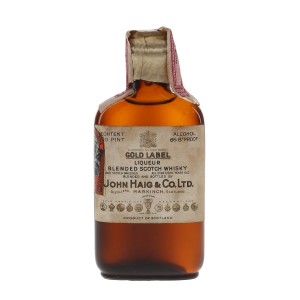 John Haig & Co. Gold Label Spring Cap 1930s James M McCunn & Co. Miniature - 43% 4.7cl