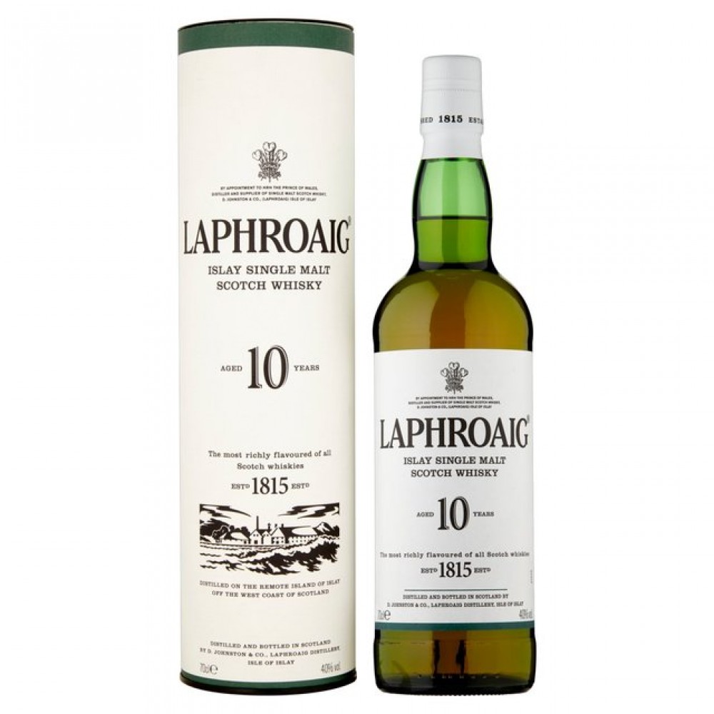 Laphroaig 10 Year Old Single Malt Scotch Whisky - 70cl, 40%