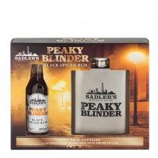 Peaky Blinder Black Spiced Rum 5cl & Hip Flask